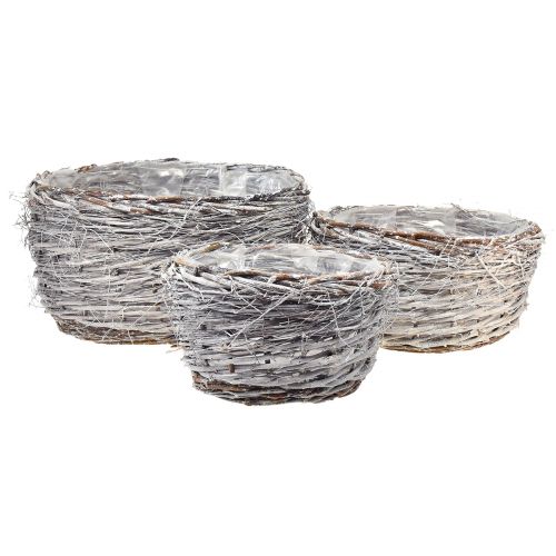 Rustic wicker basket set – 3 sizes (40cm, 33cm, 26cm) – Ideal for decoration and storage in country style – Set of 3