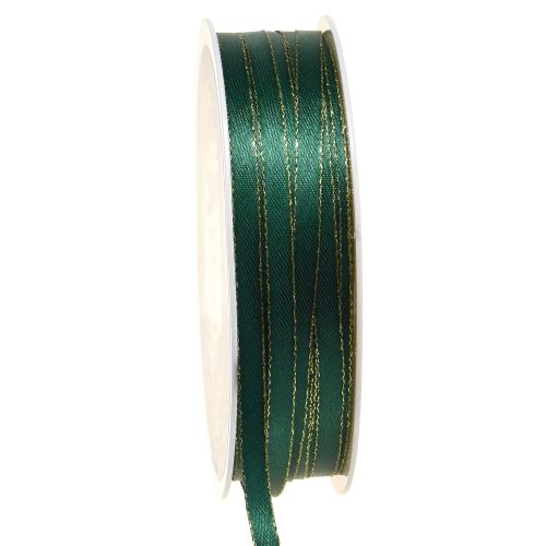Christmas ribbon decorative ribbon in green and gold W6mm L50m