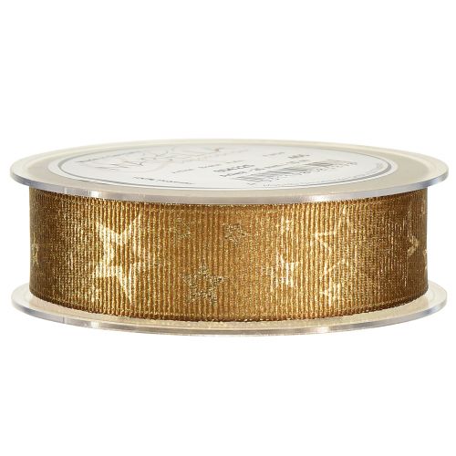 Product Christmas Ribbon Gold Decorative Ribbon with Stars W25mm L15m