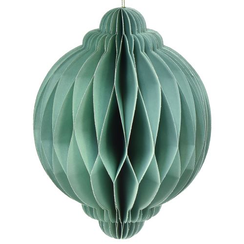 Christmas ball paper turquoise onion FSC Ø15cm H20cm