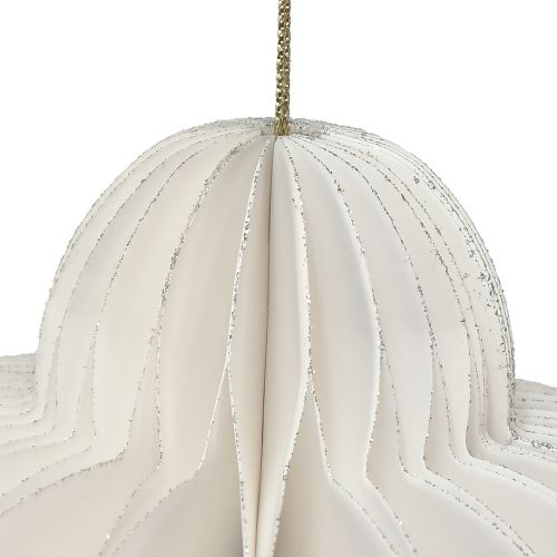 Product Christmas ball paper honeycomb decoration onion white FSC Ø12cm