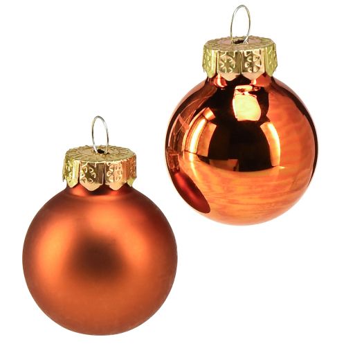 Floristik24 Christmas balls orange mini glass balls Ø2.5cm 22pcs