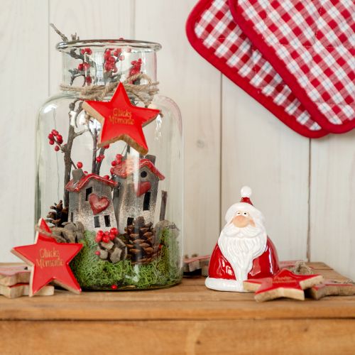 Santa Claus figure in red 2 pieces – 13 cm – Ideal Christmas decoration for a festive atmosphere