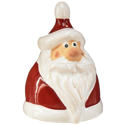 Ceramic Santa Claus figure, red and white, 6.4 cm – Festive Christmas decoration – 6 pieces