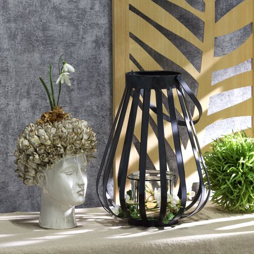 Product Windlight Metal Lantern with Glass Anthracite Ø23cm H27cm