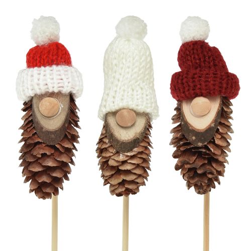 Cone gnome with hat flower pin gnome 8cm 12pcs