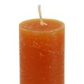 Floristik24 Taper candles dark orange solid coloured Sunset 34x240mm 4pcs