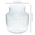 Floristik24 Glass Vase Round Flower Vase Large 100% Recycled Glass H20 Ø17cm