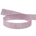 Floristik24 Decorative ribbon natural purple linen ribbon 25mm 20m