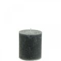 Floristik24 Solid colored candles anthracite pillar candles 70×80mm 4pcs