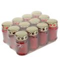 Floristik24 Grave candles made of glass red Ø6cm H11cm 12pcs