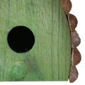 Floristik24 Hanging decoration bird house with round roof wood green brown 16.5×10×17cm