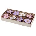 Floristik24 Wooden flowers hanging decoration wood purple, pink, white 4.5cm 24pcs