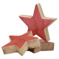 Floristik24 Wooden stars decoration Christmas decoration stars pink gloss Ø5cm 8pcs