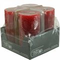 Floristik24 Colored candles Red Rustic self-extinguishing 70×140mm 4pcs