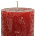 Floristik24 Colored candles Red Rustic self-extinguishing 70×140mm 4pcs