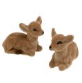 Floristik24 Deer sitting flocked 8cm 6pcs