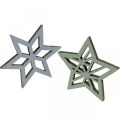 Floristik24 Deco stars wood blue, green wooden stars Christmas 4cm mix 36pcs