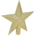 Floristik24 Glittering golden tree topper 19cm Ø – shatterproof and sparkling, ideal for festive Christmas trees