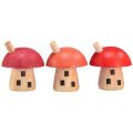 Floristik24 Decorative mushrooms wooden house red orange wooden decoration 6×5cm 6pcs