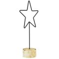 Floristik24 Decorative star candle holders on wooden base – set of 3 – black &amp; natural, 40 cm – stylish table decoration