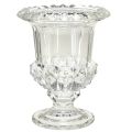 Floristik24 Glass vase with base vintage decor clear Ø16cm H20cm
