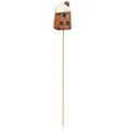 Floristik24 Charming ceramic house decoration on sticks 6 pieces – various shades of brown, 6 cm – idyllic garden stakes