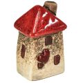 Floristik24 Ceramic houses 6 pieces with red roof window and heart – 6 cm – idyllic decoration for home and garden