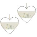 Floristik24 Heart metal ring loop decorative ring for hanging with wild herbs W31.5cm 2pcs