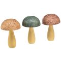 Floristik24 Wooden mushrooms decoration mushrooms autumn decoration wood assorted 11×7.5cm 3pcs