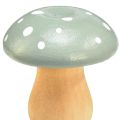 Floristik24 Wooden mushrooms decorative mushrooms wooden toadstools green mint 5cm 8pcs