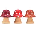 Floristik24 Wooden Mushrooms Decorative Mushrooms Wooden Mini Toadstools Red Orange 4cm 12pcs