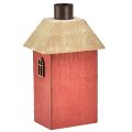 Floristik24 Candle holder house wood red candle holder H14.5cm 2pcs