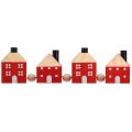 Floristik24 Candle holder wooden decoration wooden house red and white garland 23cm