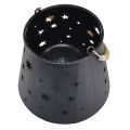 Floristik24 Metal lantern anthracite with stars – Ø16.5 cm, height 24 cm – Stylish decoration with carrying handle