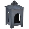 Floristik24 Lantern grave light cross window metal antique grey 13 x 27cm