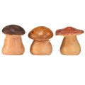 Floristik24 Happy mushroom figures with faces in a set of 3 – Various shades of brown, 6.6 cm – Funny decoration for the garden and home