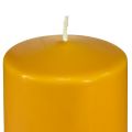 Floristik24 PURE Pillar Candle Yellow Honey Wenzel Candles 130/70mm