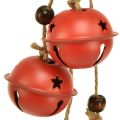Floristik24 Bells hanging Christmas bells red 28cm set of 2
