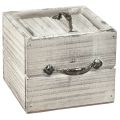 Floristik24 Wooden drawer set with handle, white wiped, 12x12cm &amp; 9x9cm - Rustic storage
